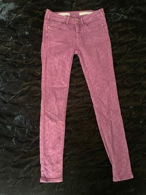 Pilcro and the Letterpress Plum Textured SCRIPT Pants